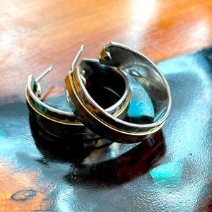 Navajo sterling silver hoop earrings